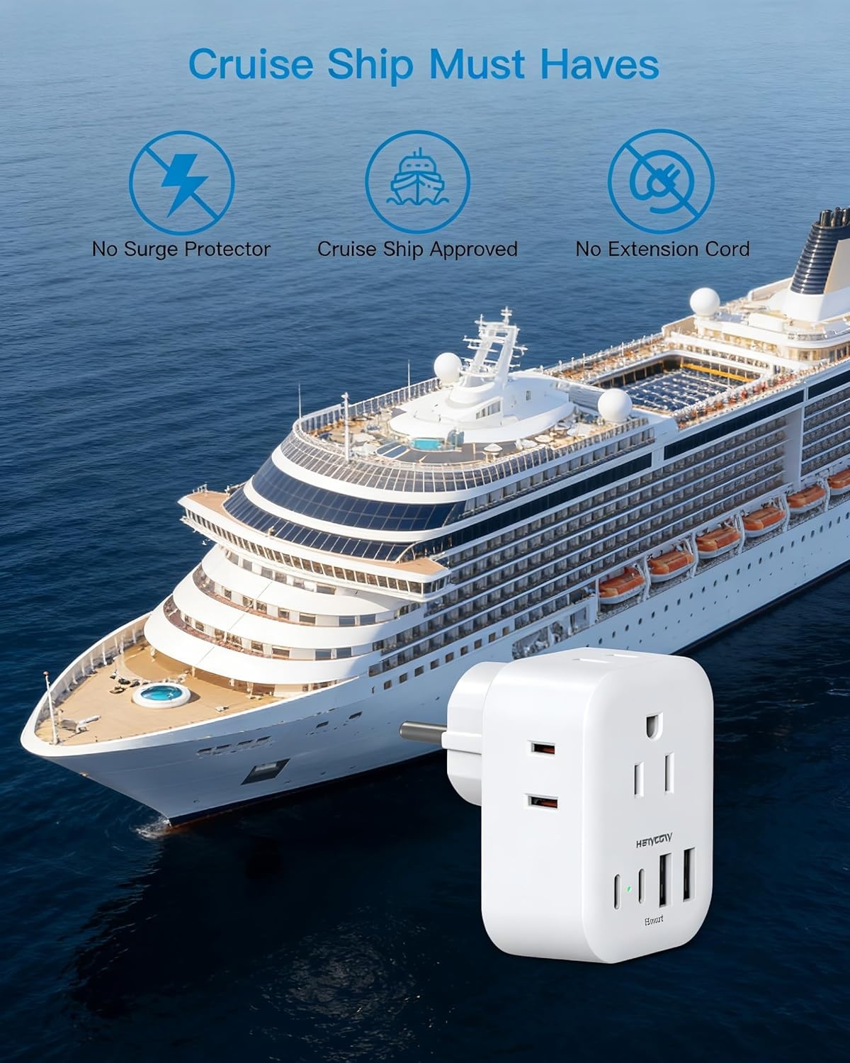 image:image2 Pack European Travel Plug Adapter HANYCONY International Power Adapter 4 Outlets 4 USB C Ports 2 USB C Foldable Type C Adapter for US to Most Europe EU Italy Spain Greece Portugal France GermanyType EF Germany France