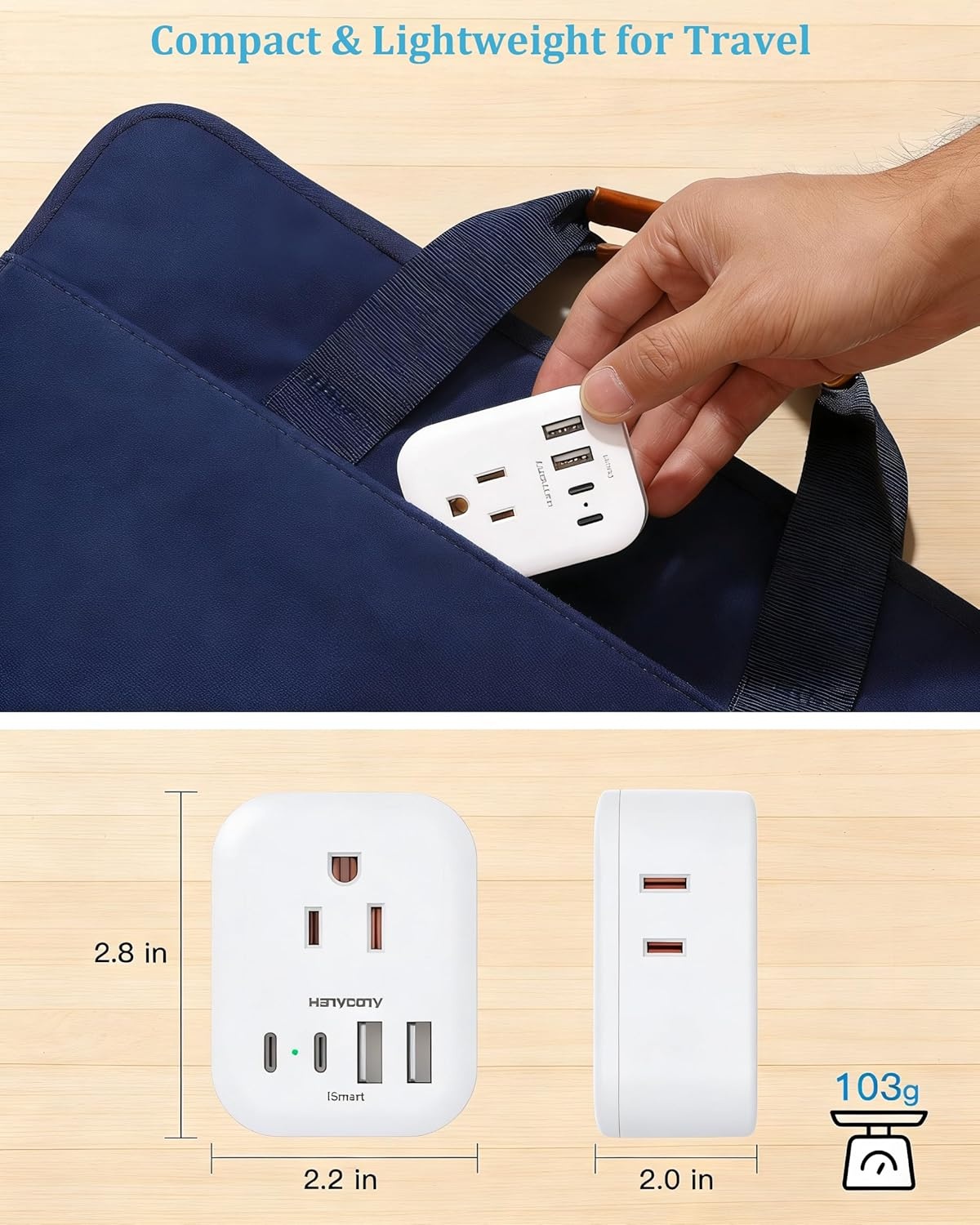 image:image2 Pack European Travel Plug Adapter HANYCONY International Power Adapter 4 Outlets 4 USB C Ports 2 USB C Foldable Type C Adapter for US to Most Europe EU Italy Spain Greece Portugal France GermanyType J Switzerland