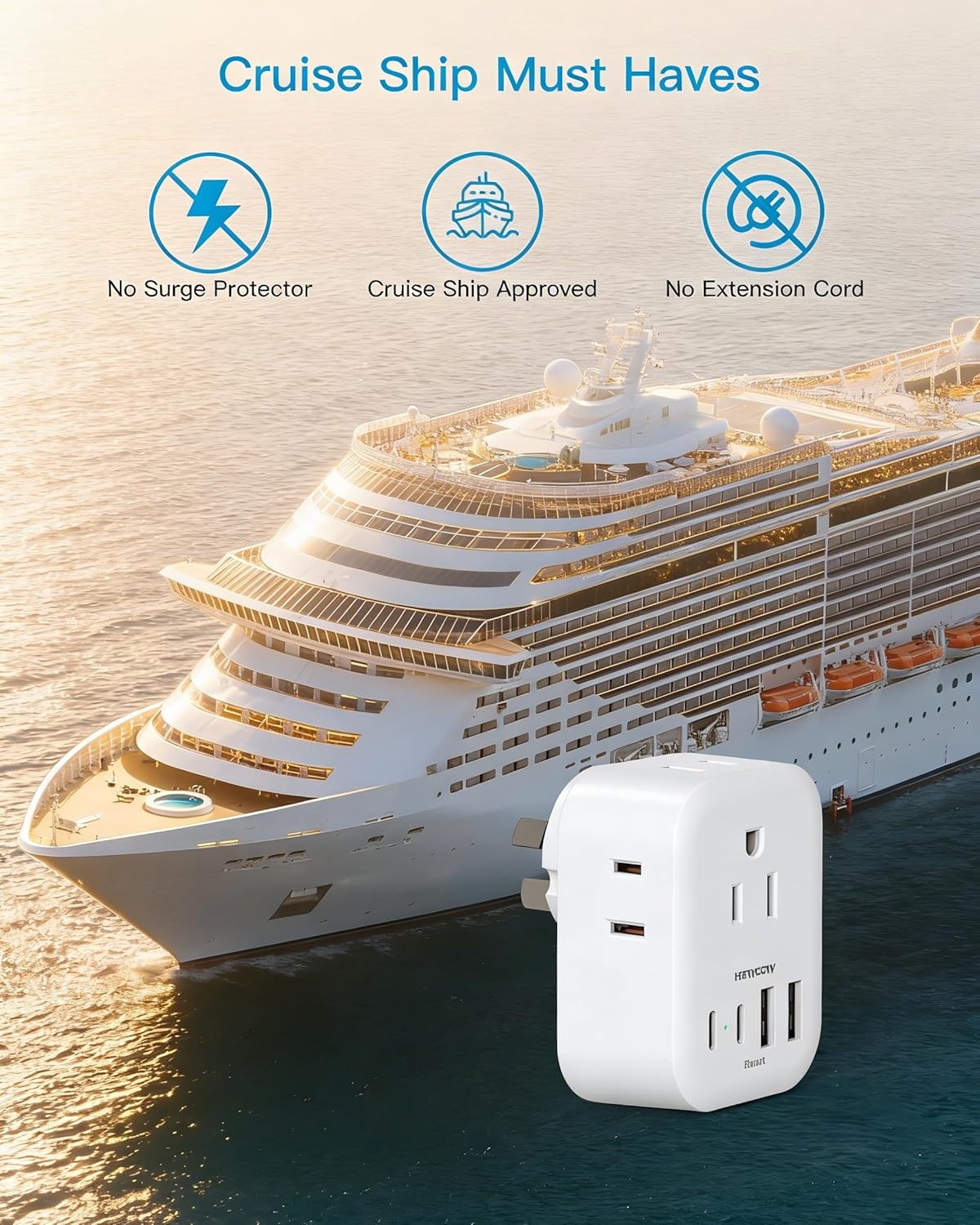 image:image2 Pack European Travel Plug Adapter HANYCONY International Power Adapter 4 Outlets 4 USB C Ports 2 USB C Foldable Type C Adapter for US to Most Europe EU Italy Spain Greece Portugal France GermanyType I Australia New Zealand