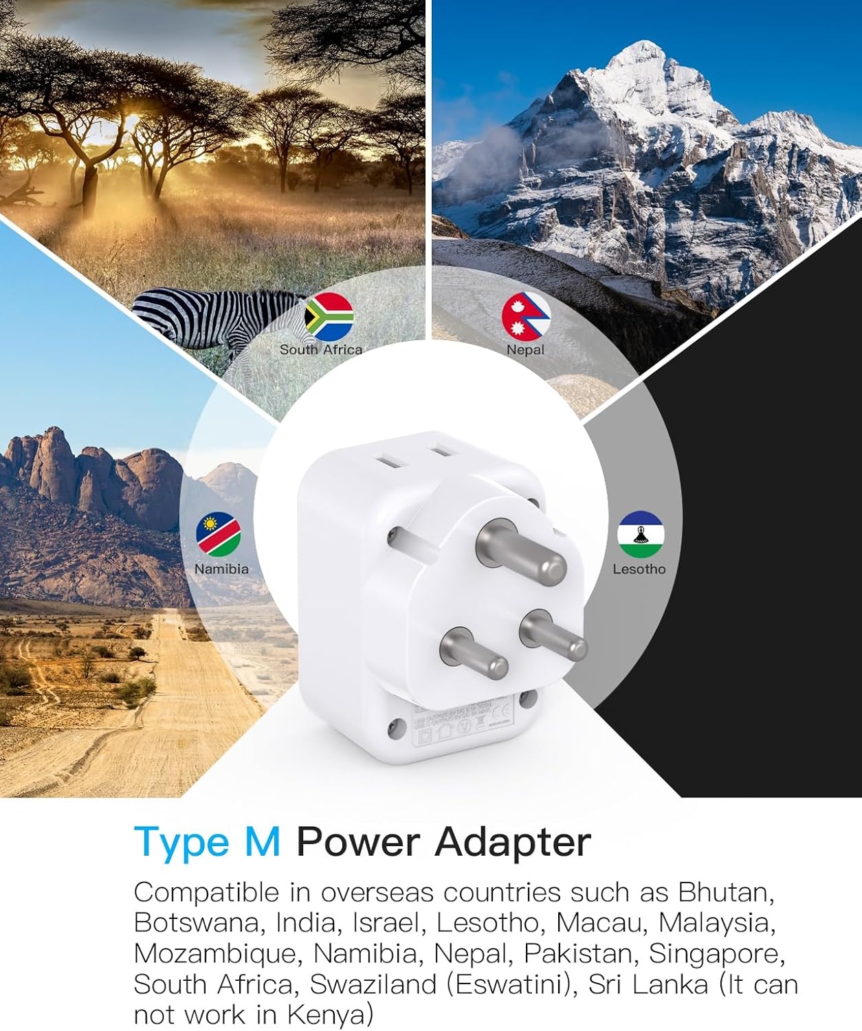 image:imageEuropean Travel Plug Adapter USB C HANYCONY International Plug Adapter US to Europe Adapter Plug 2 Outlets 3 USB Ports2 C Port Type C Power Adapter to Italy Spain France Portugal Iceland GermanyType M South Africa