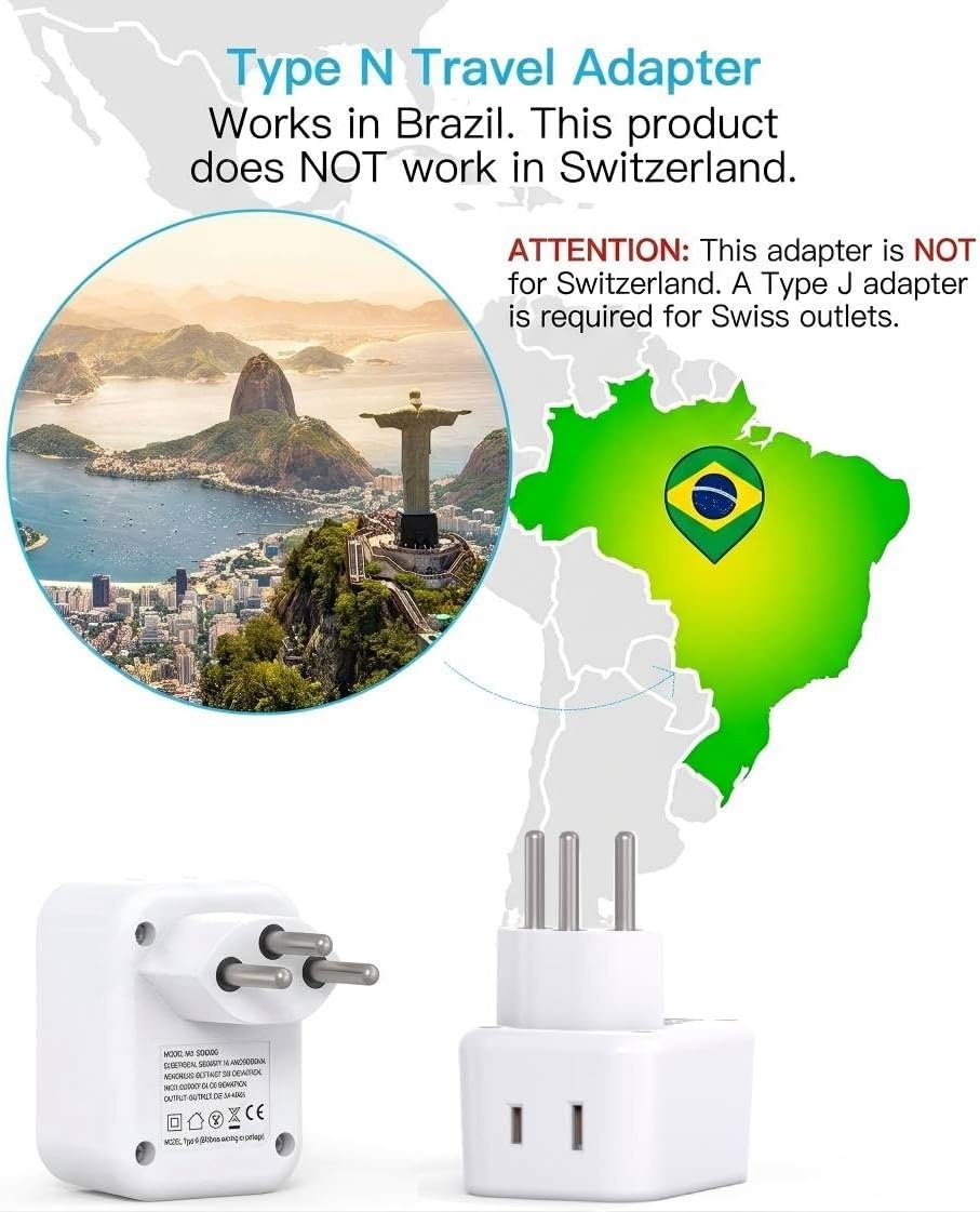 image:imageEuropean Travel Plug Adapter USB C HANYCONY International Plug Adapter US to Europe Adapter Plug 2 Outlets 3 USB Ports2 C Port Type C Power Adapter to Italy Spain France Portugal Iceland GermanyType N Brazil