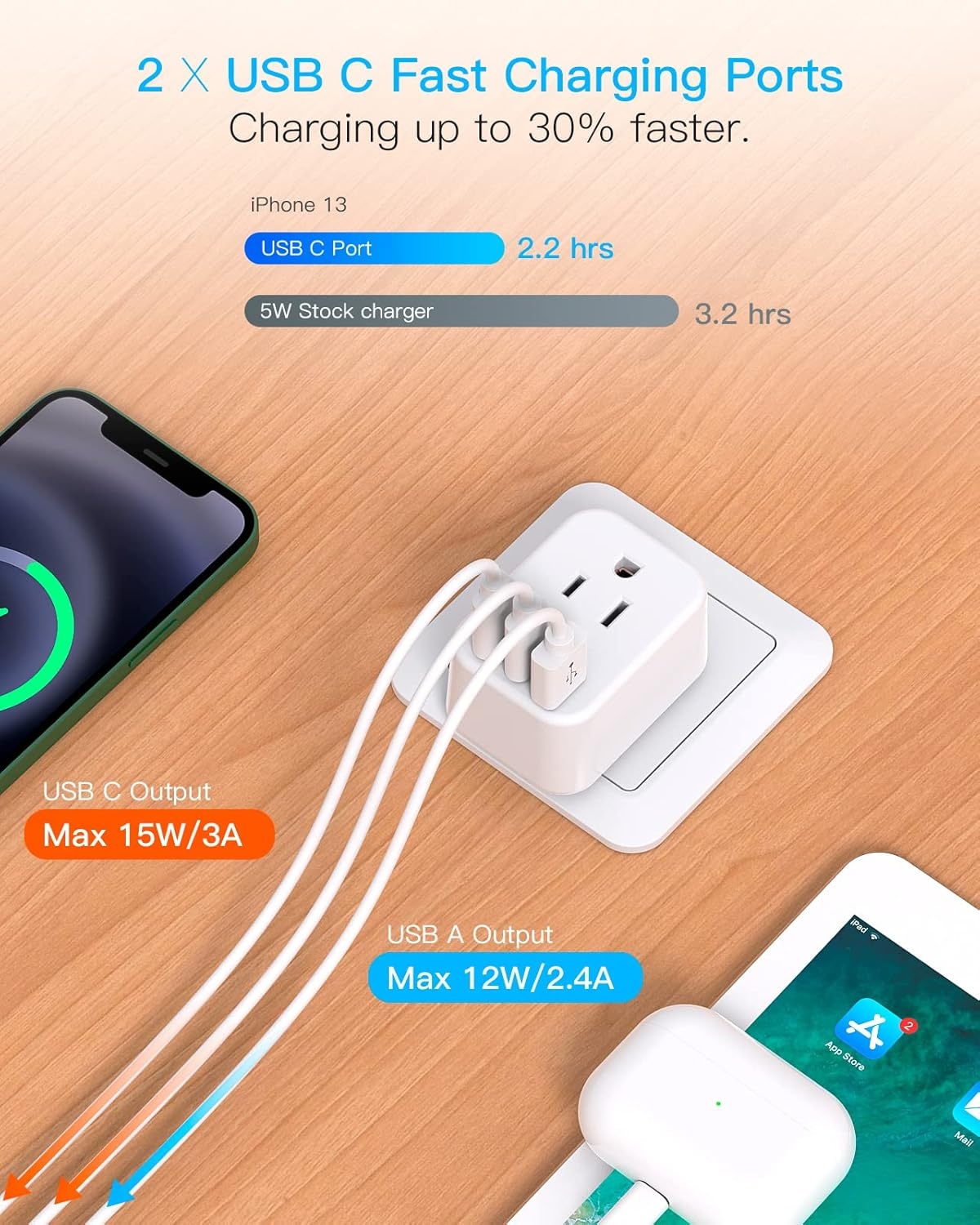 image:imageEuropean Travel Plug Adapter for International HANYCONY Italy Spain Power Adapter 2 Outlets 2 USB C Ports Type C Adapter Travel Cruise Essentials for US to Most Europe France Germany EU 2 Pack