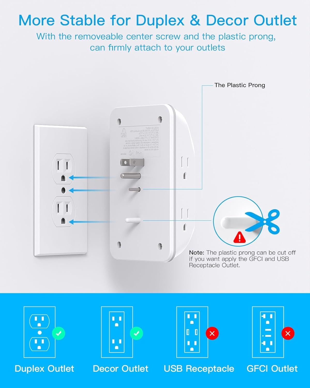 image:imageOutlet Extender with Night Light HANYCONY Multi Plug Outlet USB Wall Charger Surge Protector 4 USB Ports1 USB C Power Strip Electrical Outlet Splitter Expander for Home Office Dorm Room ETLWhite