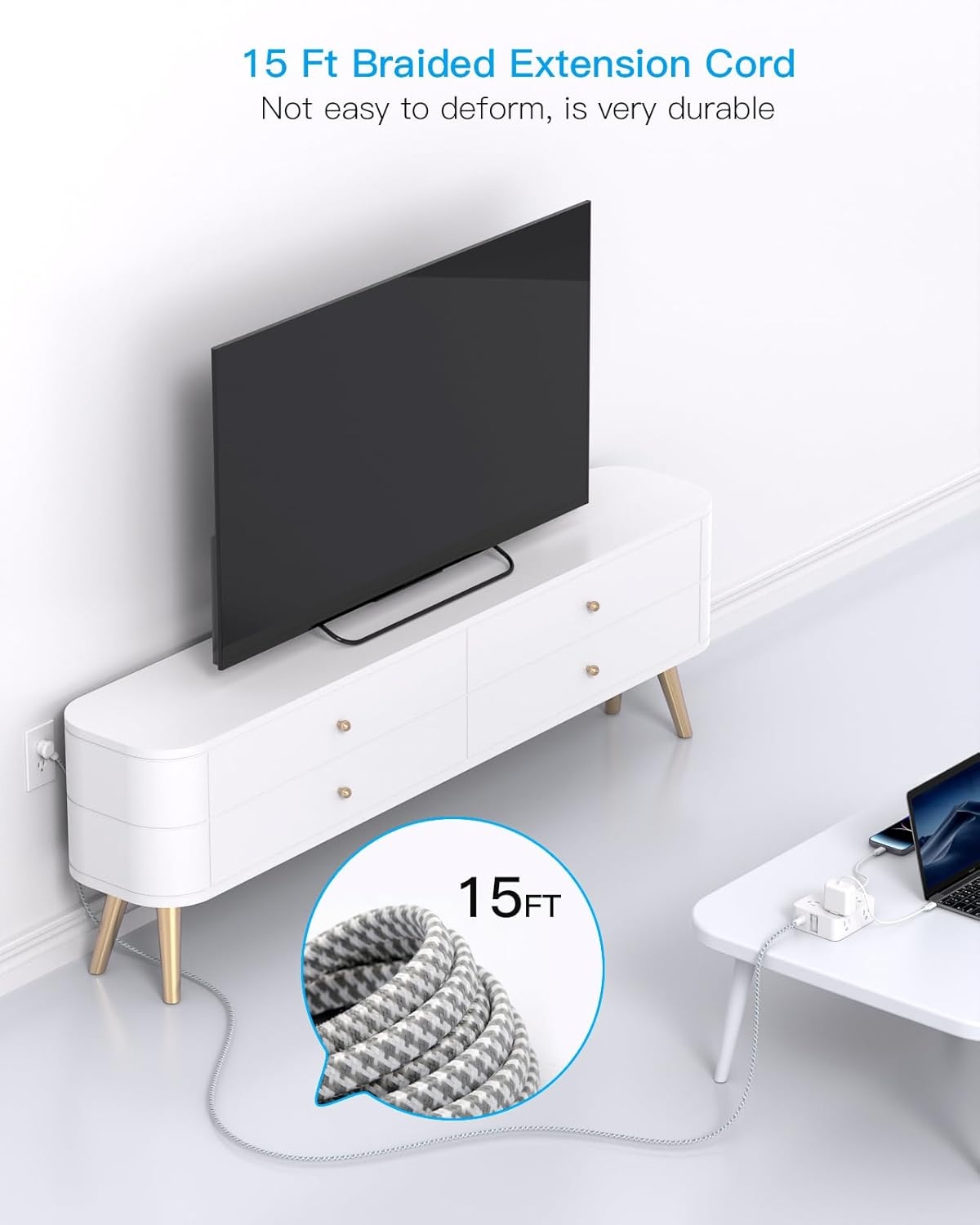 image:imagePD 30W USB C Power Strip Surge Protecor HANYCONY 8 Outlets 4 USB2 USB C Ports 1080J Desk Charging Station for Multiple Devices 6 Ft Flat Plug Extension Cord for College Dorm Room EssentialsWhite