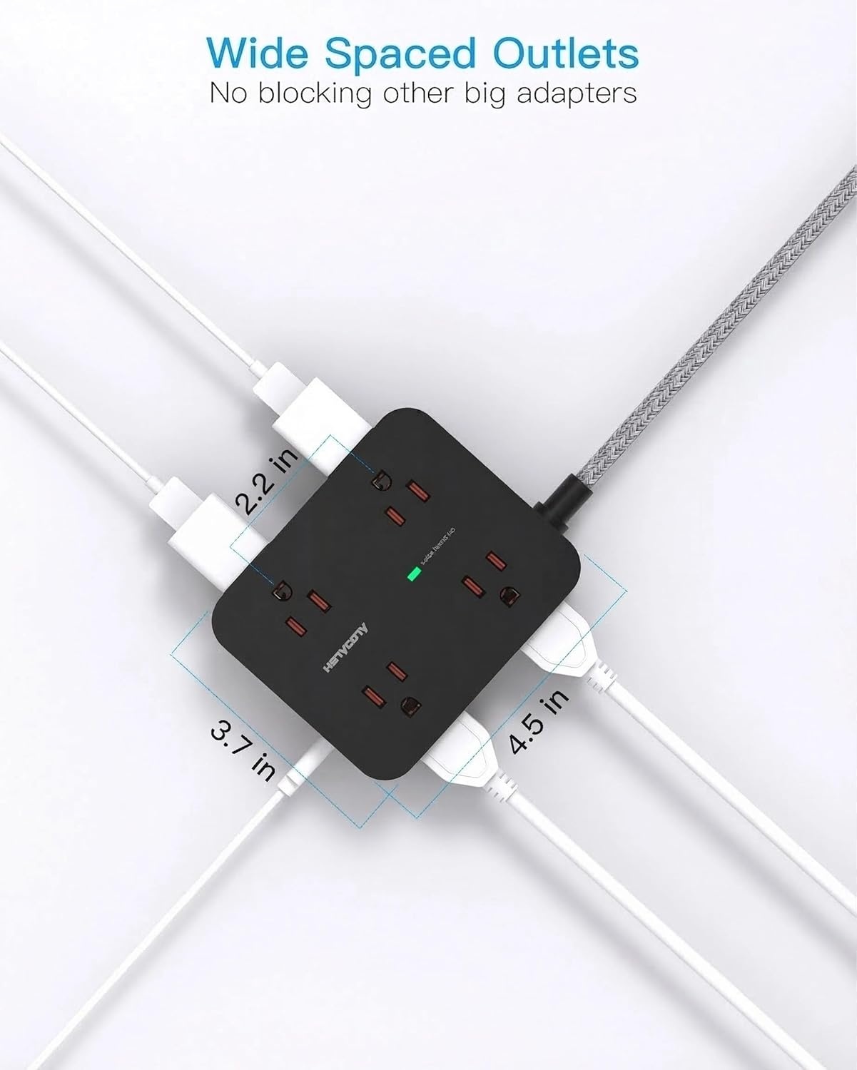 image:imagePD 30W USB C Power Strip Surge Protecor HANYCONY 8 Outlets 4 USB2 USB C Ports 1080J Desk Charging Station for Multiple Devices 6 Ft Flat Plug Extension Cord for College Dorm Room EssentialsBlack