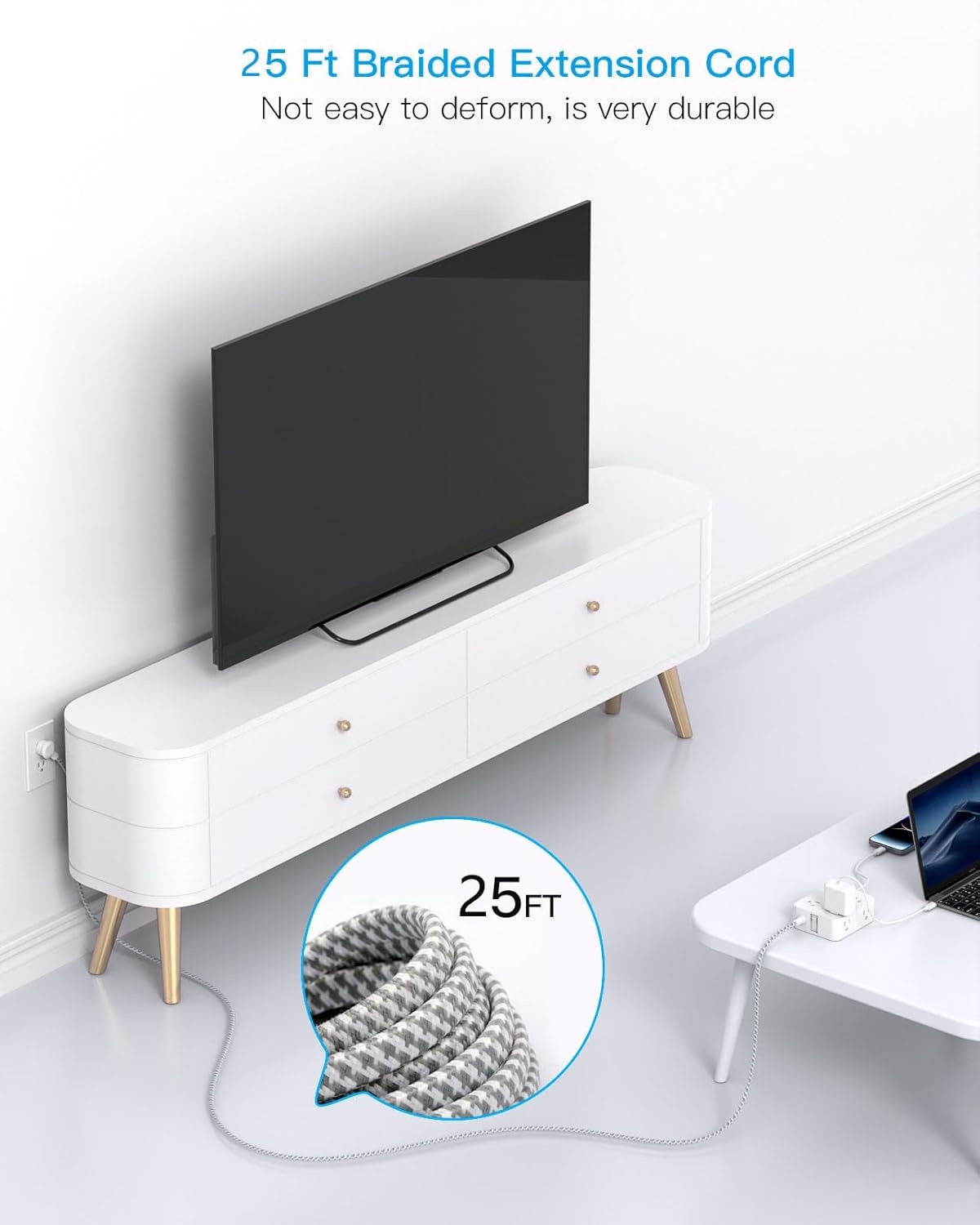 image:imagePD 30W USB C Power Strip Surge Protecor HANYCONY 8 Outlets 4 USB2 USB C Ports 1080J Desk Charging Station for Multiple Devices 6 Ft Flat Plug Extension Cord for College Dorm Room EssentialsWhite