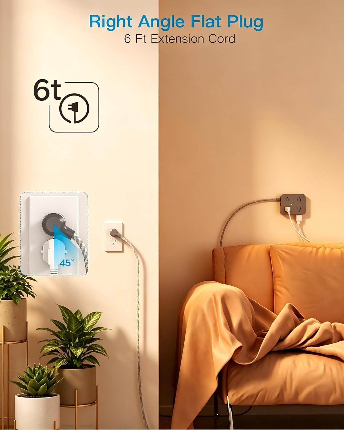 image:imagePD 30W USB C Power Strip Surge Protecor HANYCONY 8 Outlets 4 USB2 USB C Ports 1080J Desk Charging Station for Multiple Devices 6 Ft Flat Plug Extension Cord for College Dorm Room EssentialsGray