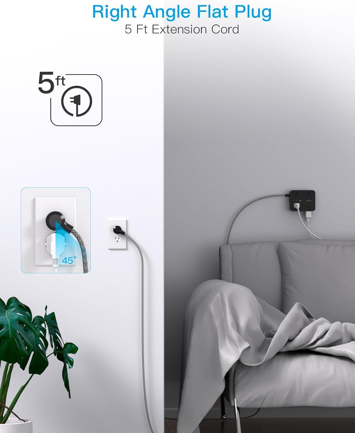 image:imagePD 30W USB C Power Strip Surge Protecor HANYCONY 8 Outlets 4 USB2 USB C Ports 1080J Desk Charging Station for Multiple Devices 6 Ft Flat Plug Extension Cord for College Dorm Room EssentialsBlack