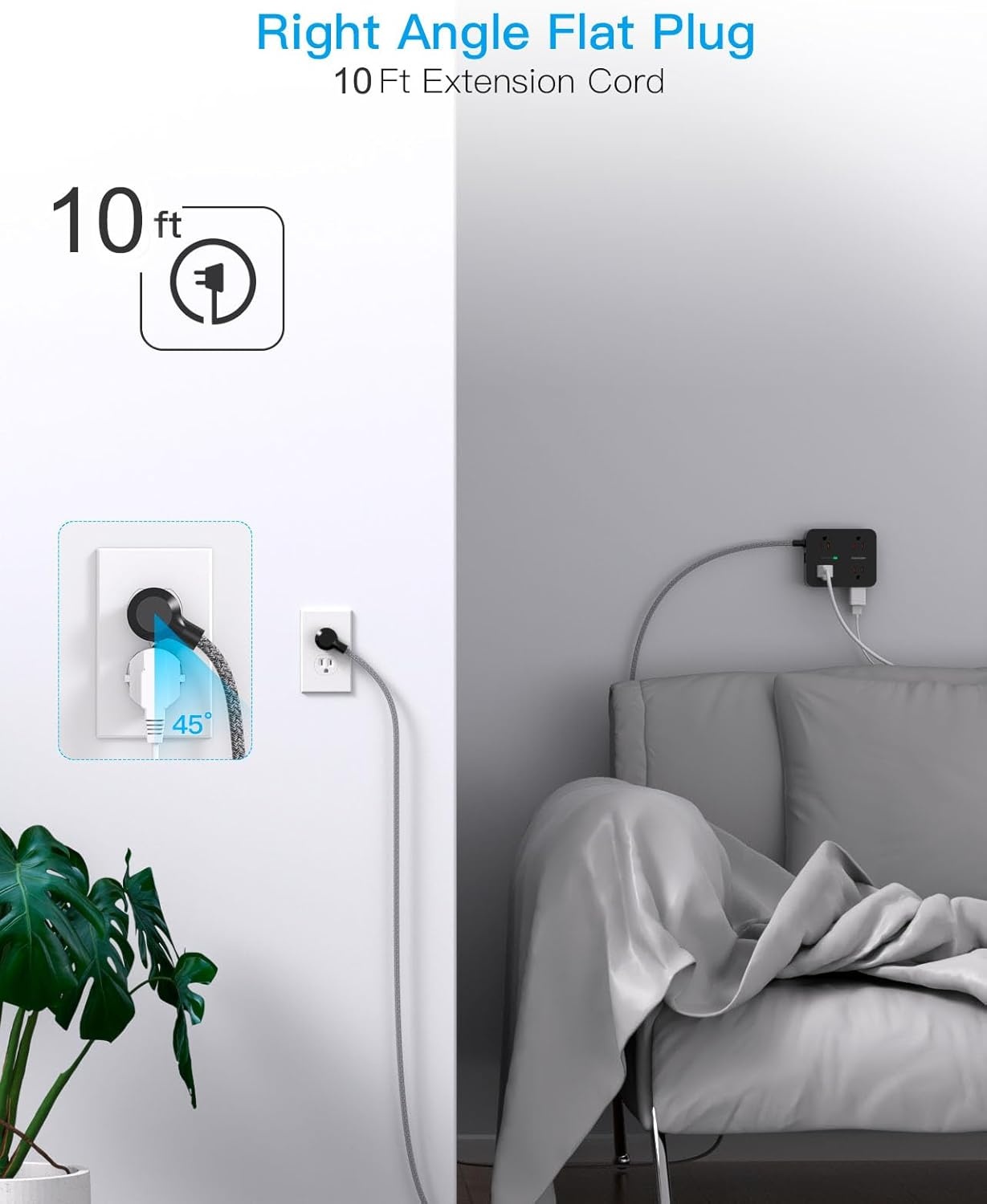 image:imagePD 30W USB C Power Strip Surge Protecor HANYCONY 8 Outlets 4 USB2 USB C Ports 1080J Desk Charging Station for Multiple Devices 6 Ft Flat Plug Extension Cord for College Dorm Room EssentialsBlack