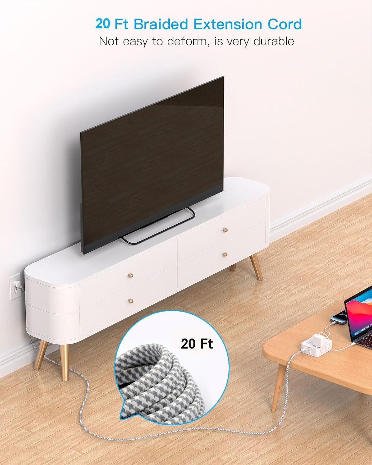 image:imagePD 30W USB C Power Strip Surge Protecor HANYCONY 8 Outlets 4 USB2 USB C Ports 1080J Desk Charging Station for Multiple Devices 6 Ft Flat Plug Extension Cord for College Dorm Room EssentialsWhite