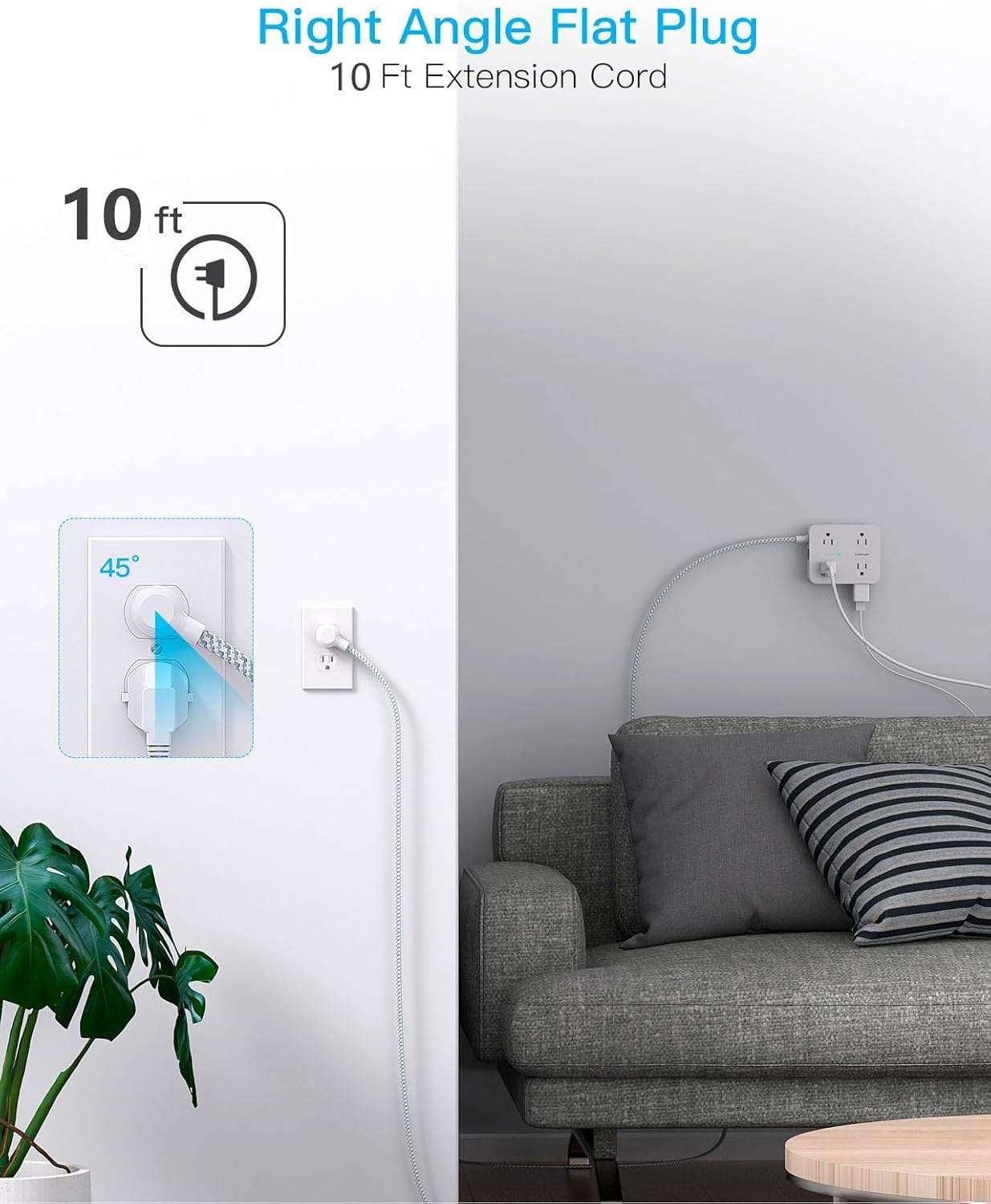 image:imagePD 30W USB C Power Strip Surge Protecor HANYCONY 8 Outlets 4 USB2 USB C Ports 1080J Desk Charging Station for Multiple Devices 6 Ft Flat Plug Extension Cord for College Dorm Room EssentialsWhite