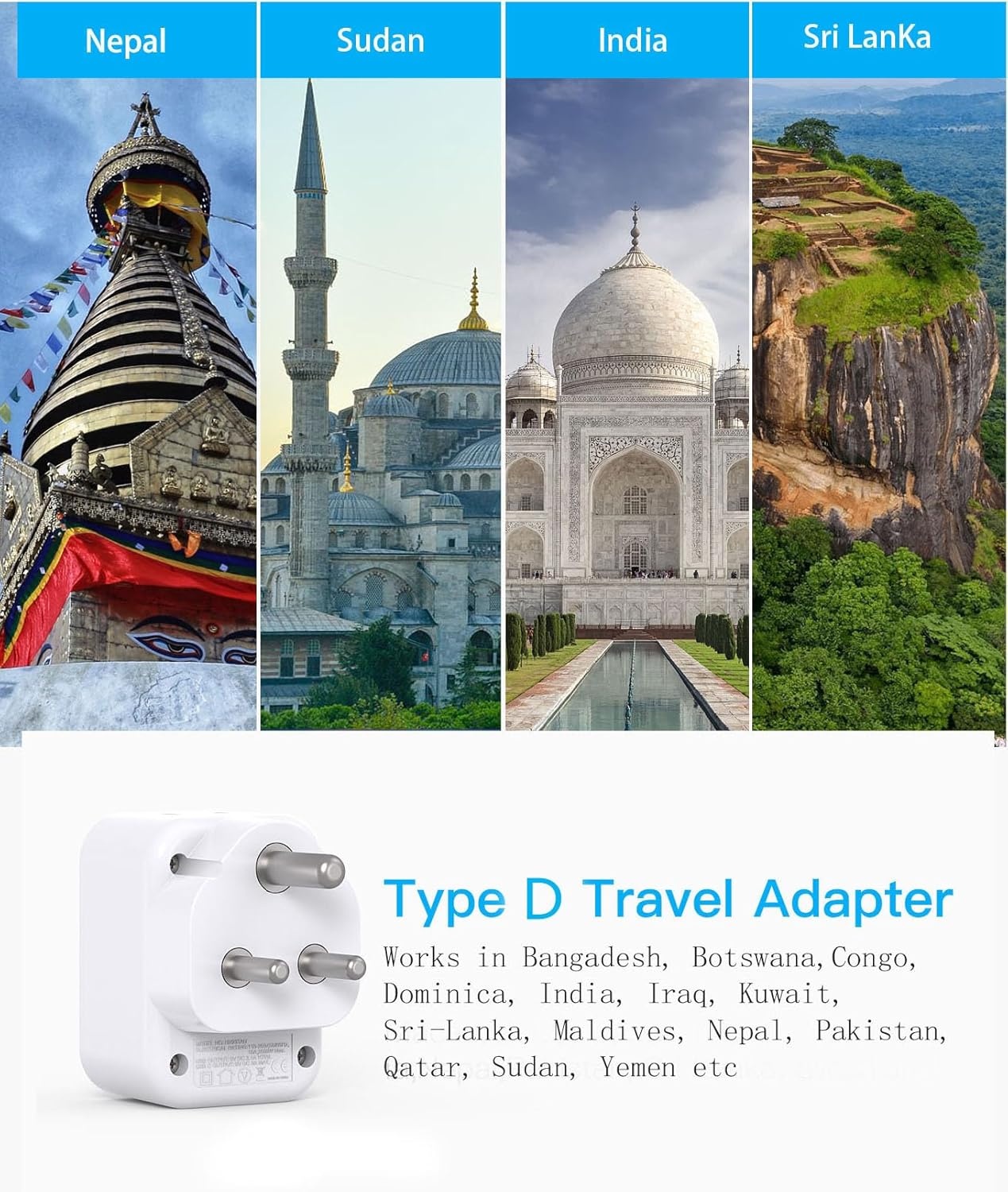 image:imageSwitzerland Travel Plug Adapter HANYCONY Type J Power Adapter with 2 Outlets 2 USB C Ports Swiss Plug Adapter for Amercian US to Switzerland Liechtenstein Rwanda 2 PackType D India Maldives