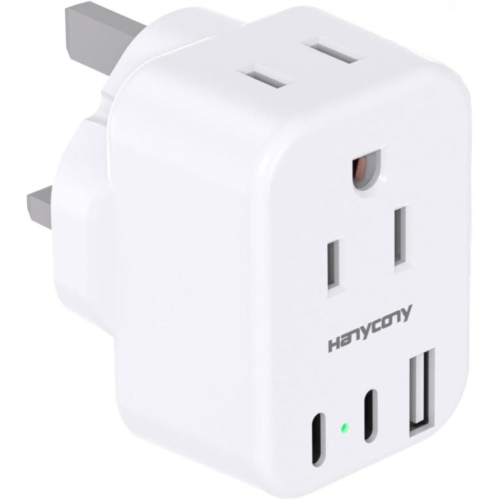 image:imageEuropean Travel Plug Adapter USB C HANYCONY International Plug Adapter US to Europe Adapter Plug 2 Outlets 3 USB Ports2 C Port Type C Power Adapter to Italy Spain France Portugal Iceland GermanyType G UK Ireland