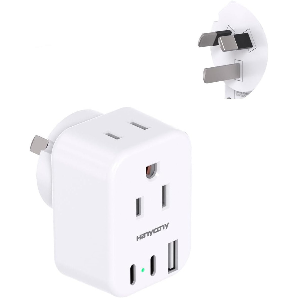 image:imageEuropean Travel Plug Adapter USB C HANYCONY International Plug Adapter US to Europe Adapter Plug 2 Outlets 3 USB Ports2 C Port Type C Power Adapter to Italy Spain France Portugal Iceland GermanyType I Australia China
