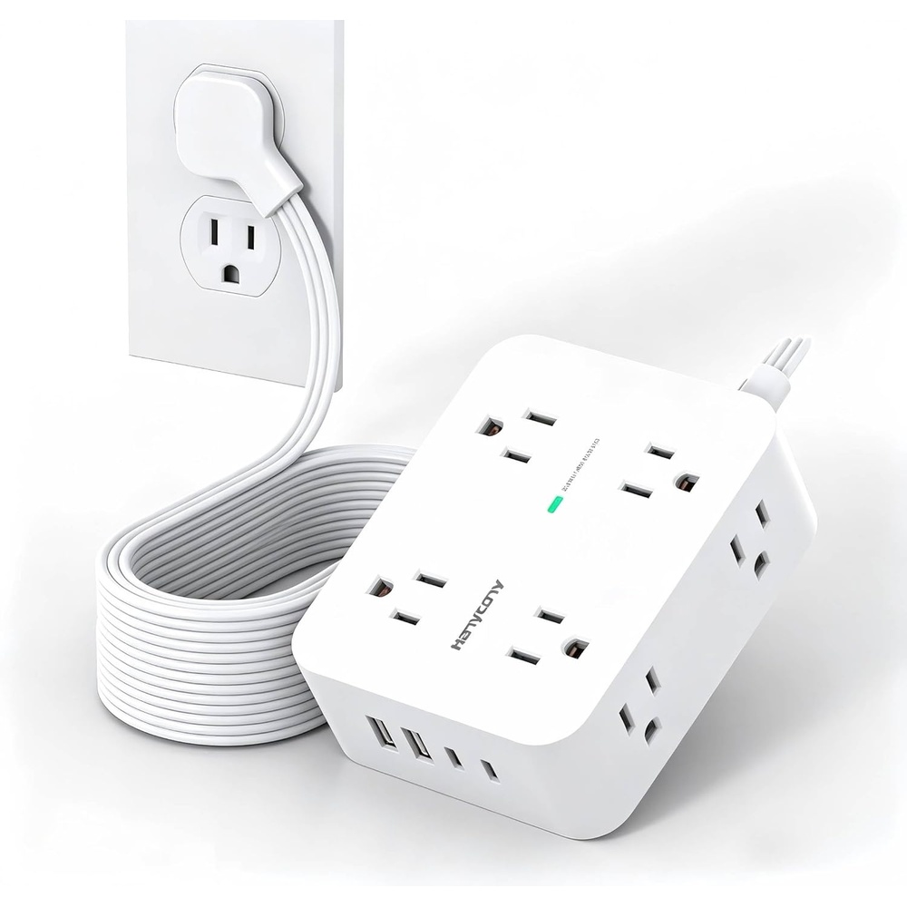 image:imageSurge Protector Power Strip HANYCONY Extension Cord with Multiple Outlets 5 Ft Ultra Thin Flat Plug 8 Outlets 4 USB Ports2USB C 1080J Outlet Extender for Home Office College Dorm Room Essentials25Ft