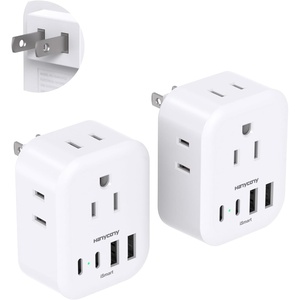 image:image2 Pack European Travel Plug Adapter HANYCONY International Power Adapter 4 Outlets 4 USB C Ports 2 USB C Foldable Type C Adapter for US to Most Europe EU Italy Spain Greece Portugal France GermanyType A  Japan USA China