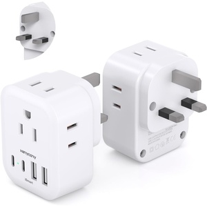 image:image2 Pack European Travel Plug Adapter HANYCONY International Power Adapter 4 Outlets 4 USB C Ports 2 USB C Foldable Type C Adapter for US to Most Europe EU Italy Spain Greece Portugal France GermanyType G  UK Ireland