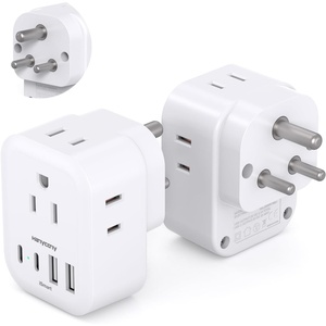 image:image2 Pack European Travel Plug Adapter HANYCONY International Power Adapter 4 Outlets 4 USB C Ports 2 USB C Foldable Type C Adapter for US to Most Europe EU Italy Spain Greece Portugal France GermanyType M  South Africa