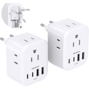 image:image2 Pack European Travel Plug Adapter HANYCONY International Power Adapter 4 Outlets 4 USB C Ports 2 USB C Foldable Type C Adapter for US to Most Europe EU Italy Spain Greece Portugal France GermanyType C  Most of Europe