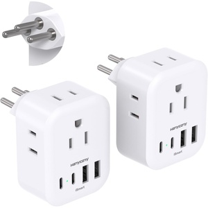 image:image2 Pack European Travel Plug Adapter HANYCONY International Power Adapter 4 Outlets 4 USB C Ports 2 USB C Foldable Type C Adapter for US to Most Europe EU Italy Spain Greece Portugal France GermanyType N  Brazil