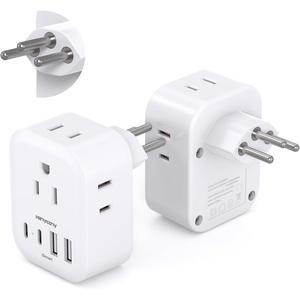 image:image2 Pack European Travel Plug Adapter HANYCONY International Power Adapter 4 Outlets 4 USB C Ports 2 USB C Foldable Type C Adapter for US to Most Europe EU Italy Spain Greece Portugal France GermanyType J  Switzerland
