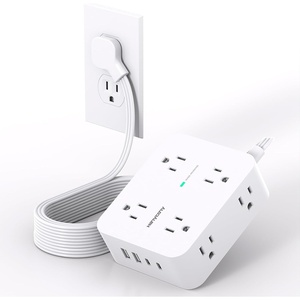 image:imageSurge Protector Power Strip HANYCONY Extension Cord with Multiple Outlets 5 Ft Ultra Thin Flat Plug 8 Outlets 4 USB Ports2USB C 1080J Outlet Extender for Home Office College Dorm Room Essentials10Ft