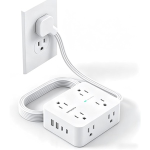 image:imageSurge Protector Power Strip HANYCONY Extension Cord with Multiple Outlets 5 Ft Ultra Thin Flat Plug 8 Outlets 4 USB Ports2USB C 1080J Outlet Extender for Home Office College Dorm Room Essentials15ft