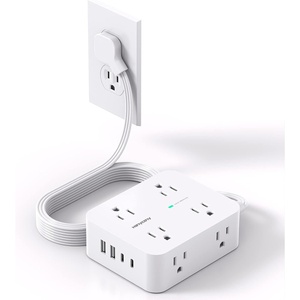 image:imageSurge Protector Power Strip HANYCONY Extension Cord with Multiple Outlets 5 Ft Ultra Thin Flat Plug 8 Outlets 4 USB Ports2USB C 1080J Outlet Extender for Home Office College Dorm Room Essentials5Ft