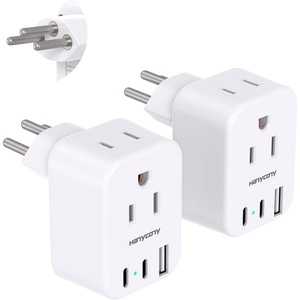 image:imageSwitzerland Travel Plug Adapter HANYCONY Type J Power Adapter with 2 Outlets 2 USB C Ports Swiss Plug Adapter for Amercian US to Switzerland Liechtenstein Rwanda 2 PackType J  Switzerland