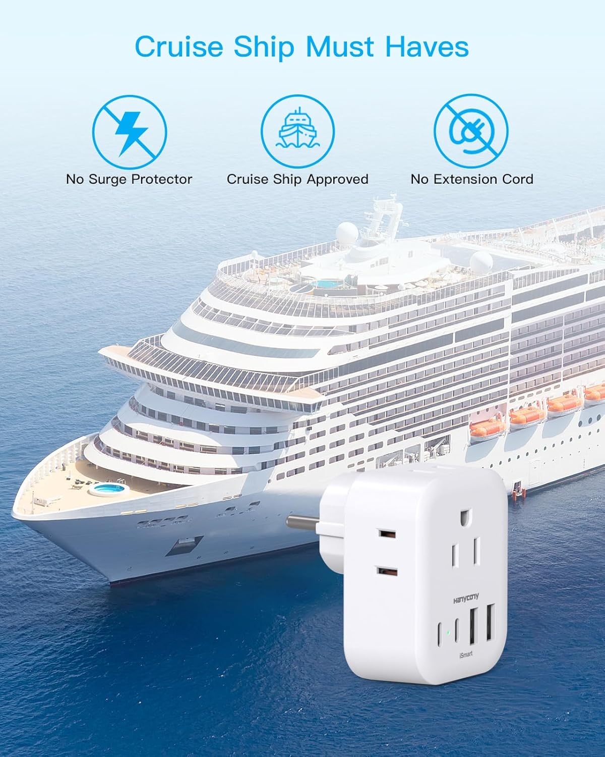 image:imageUS to UK Plug Adapter for Travel Ireland Plug Adapter Type G Adapter with 4 Outlets 4 USB Ports 2 USB C UK Power Adapter for USA to London Dubai England Scotland British Kenya Qatar HongkongType EF  Germany France