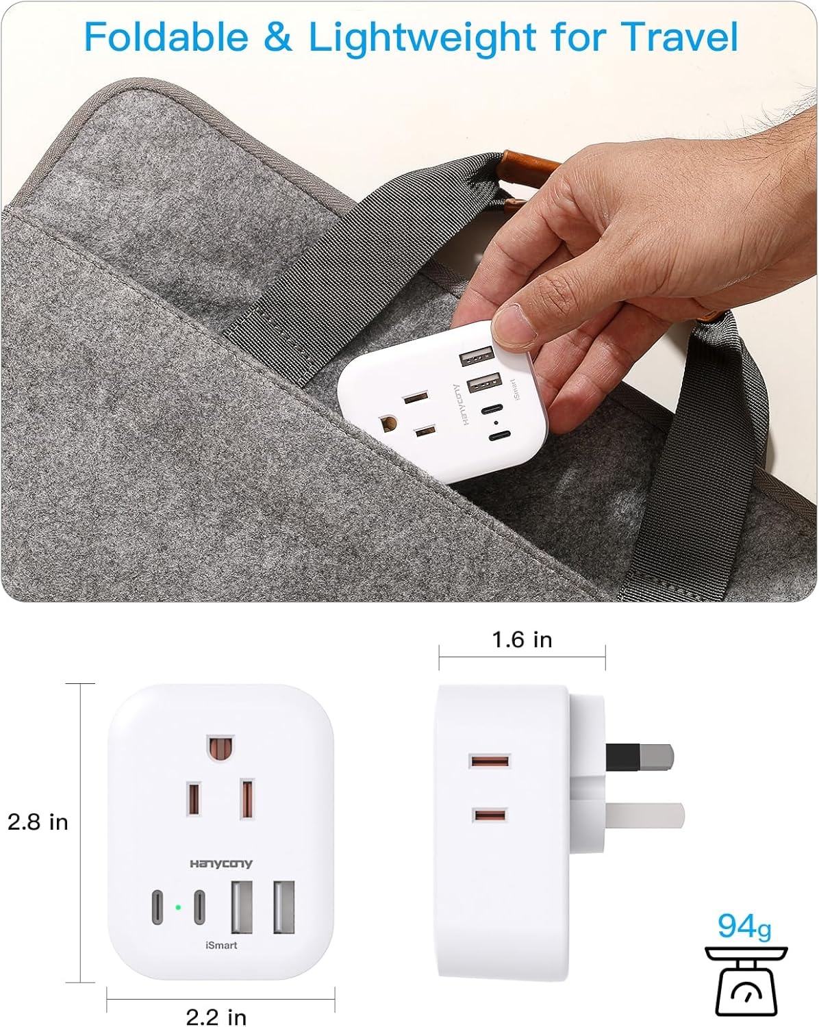 image:imageUS to UK Plug Adapter for Travel Ireland Plug Adapter Type G Adapter with 4 Outlets 4 USB Ports 2 USB C UK Power Adapter for USA to London Dubai England Scotland British Kenya Qatar HongkongType C Most of Europe