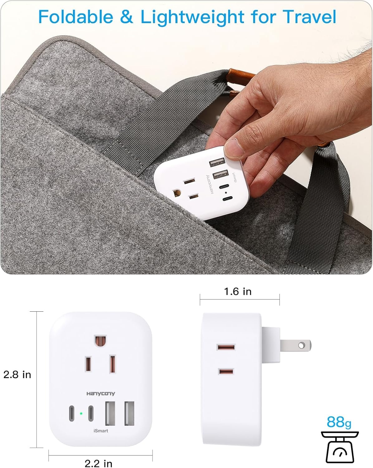 image:imageUS to UK Plug Adapter for Travel Ireland Plug Adapter Type G Adapter with 4 Outlets 4 USB Ports 2 USB C UK Power Adapter for USA to London Dubai England Scotland British Kenya Qatar HongkongType A Japan USA China