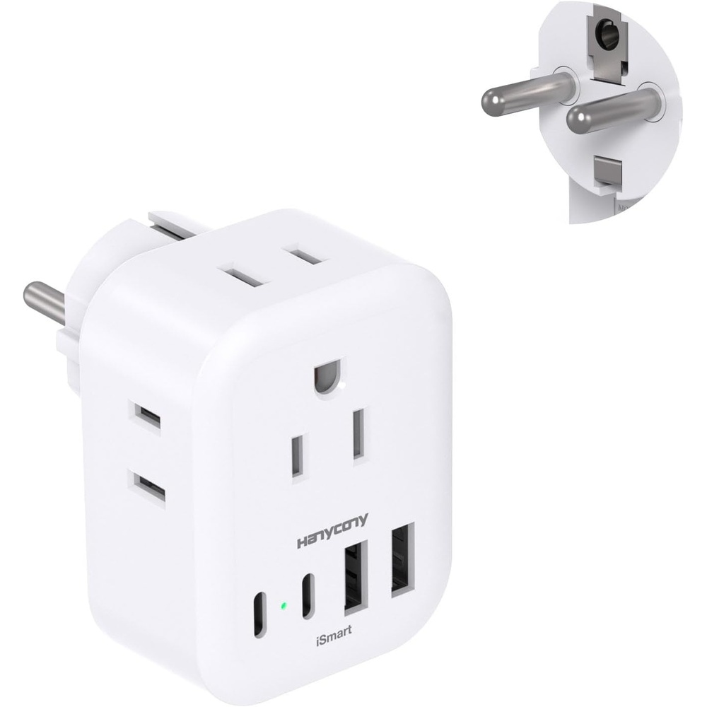 image:imageUS to UK Plug Adapter for Travel Ireland Plug Adapter Type G Adapter with 4 Outlets 4 USB Ports 2 USB C UK Power Adapter for USA to London Dubai England Scotland British Kenya Qatar HongkongType EF  Germany France